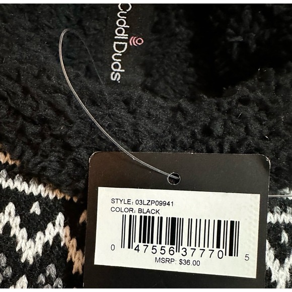 New Cuddle Duds Homgreen Women's Memory Foam House Slippers Sweater Knit Embroid - Picture 9 of 9